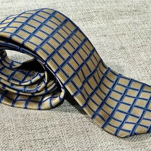 Lands' End Blue and Gold Patterned Tie